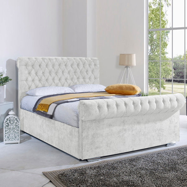 Lavely upholstered low profile deals sleigh bed